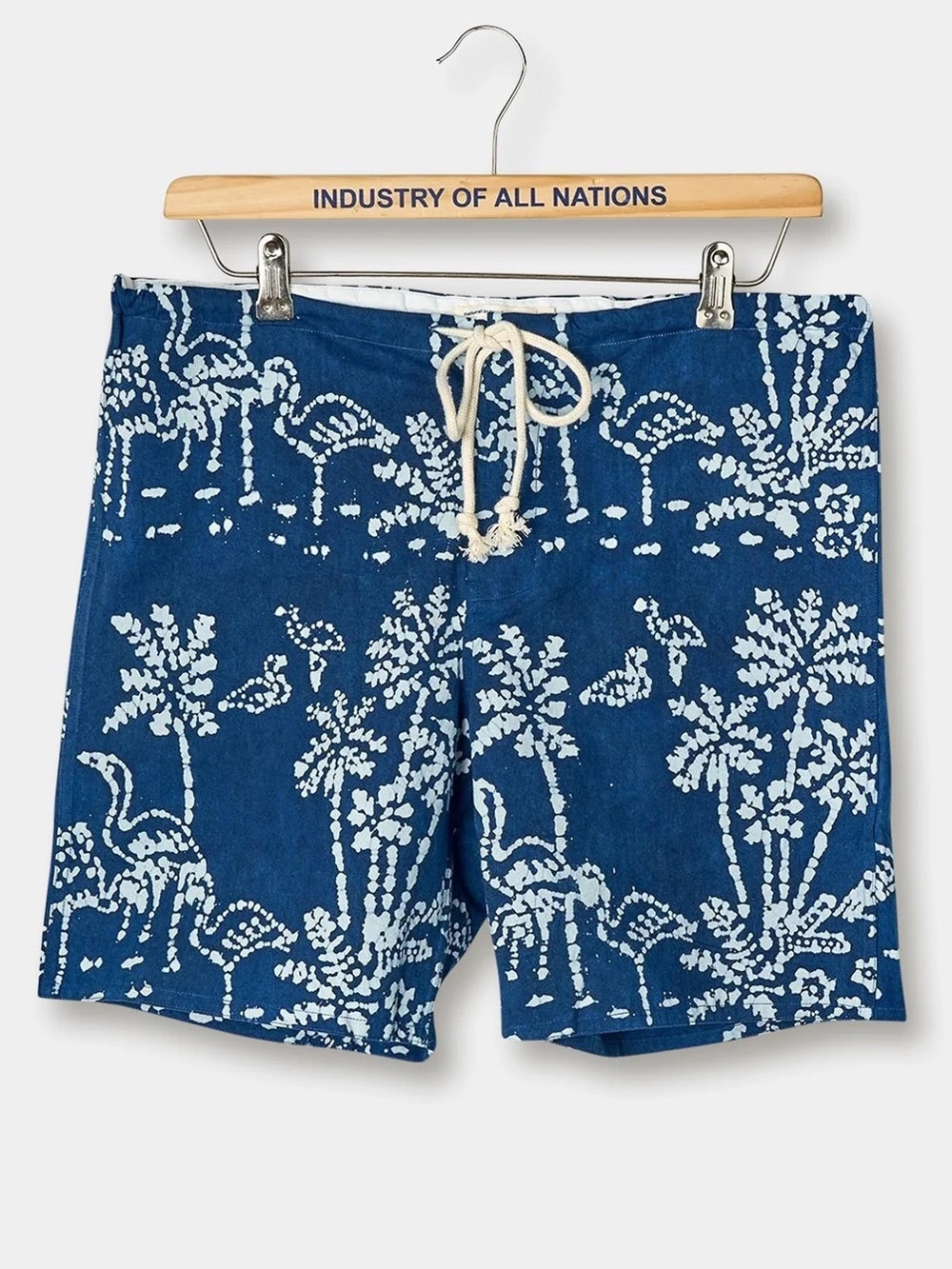 Industry of All Nations Men's Clean Boardshort Batik Flamingos Large NWT
